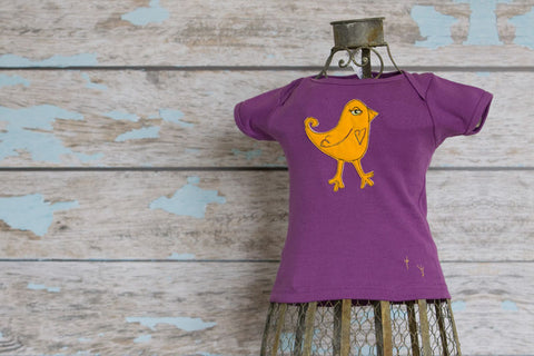 Goldenrod Bird on Purple Laptee