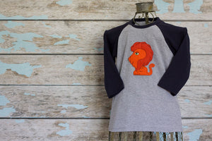 Red Lion on Navy/Gray Raglan