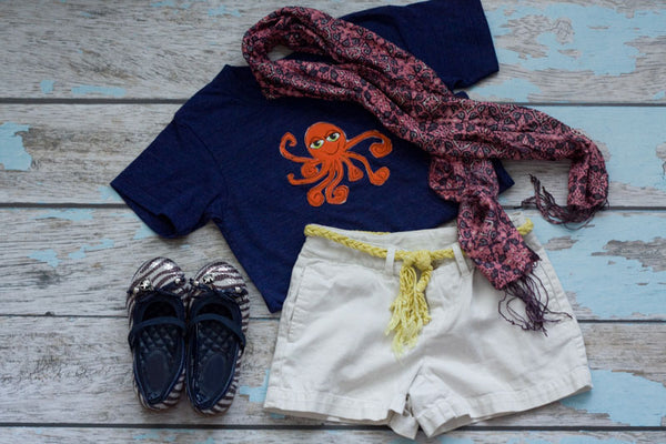 Orange Octopus on Navy Crew