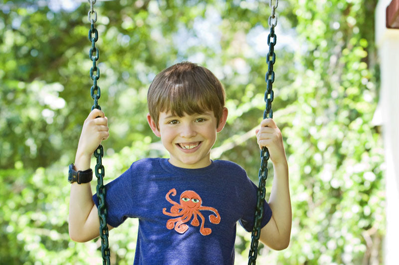 Orange Octopus on Navy Crew