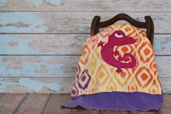 Ainsley Appliqued Gecko Blanket