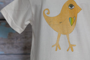 Natural Printed Bird Crew