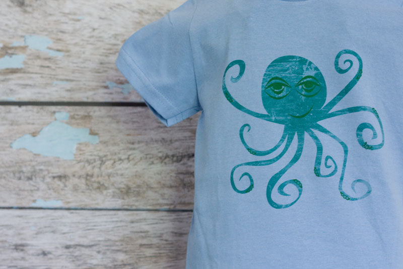 Sky Blue Printed Octopus