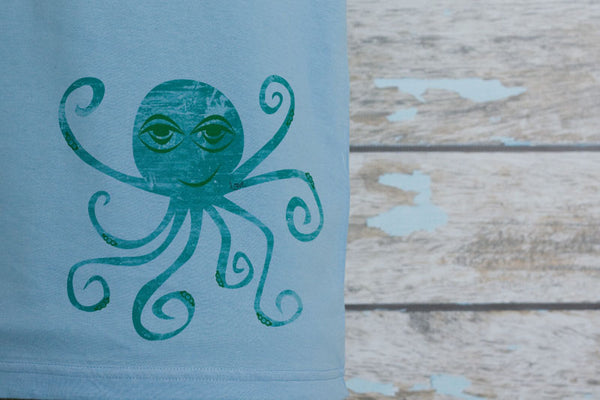 Sky Blue Printed Octopus Tee