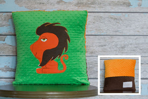 Hayes Appliqued Lion Minky Pillow