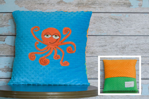 Maximus Appliqued Octopus Minky Pillow