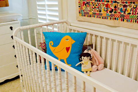 McDade Appliqued Bird Minky Pillow