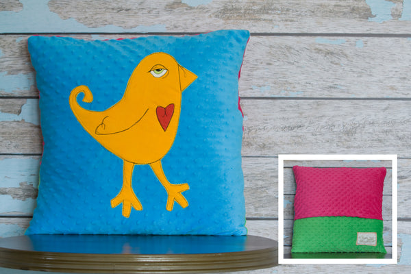 McDade Appliqued Bird Minky Pillow