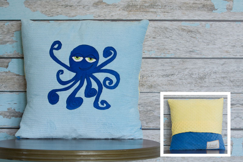 Rigby Appliqued Octopus Minky Pillow