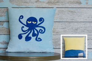 Rigby Appliqued Octopus Minky Pillow